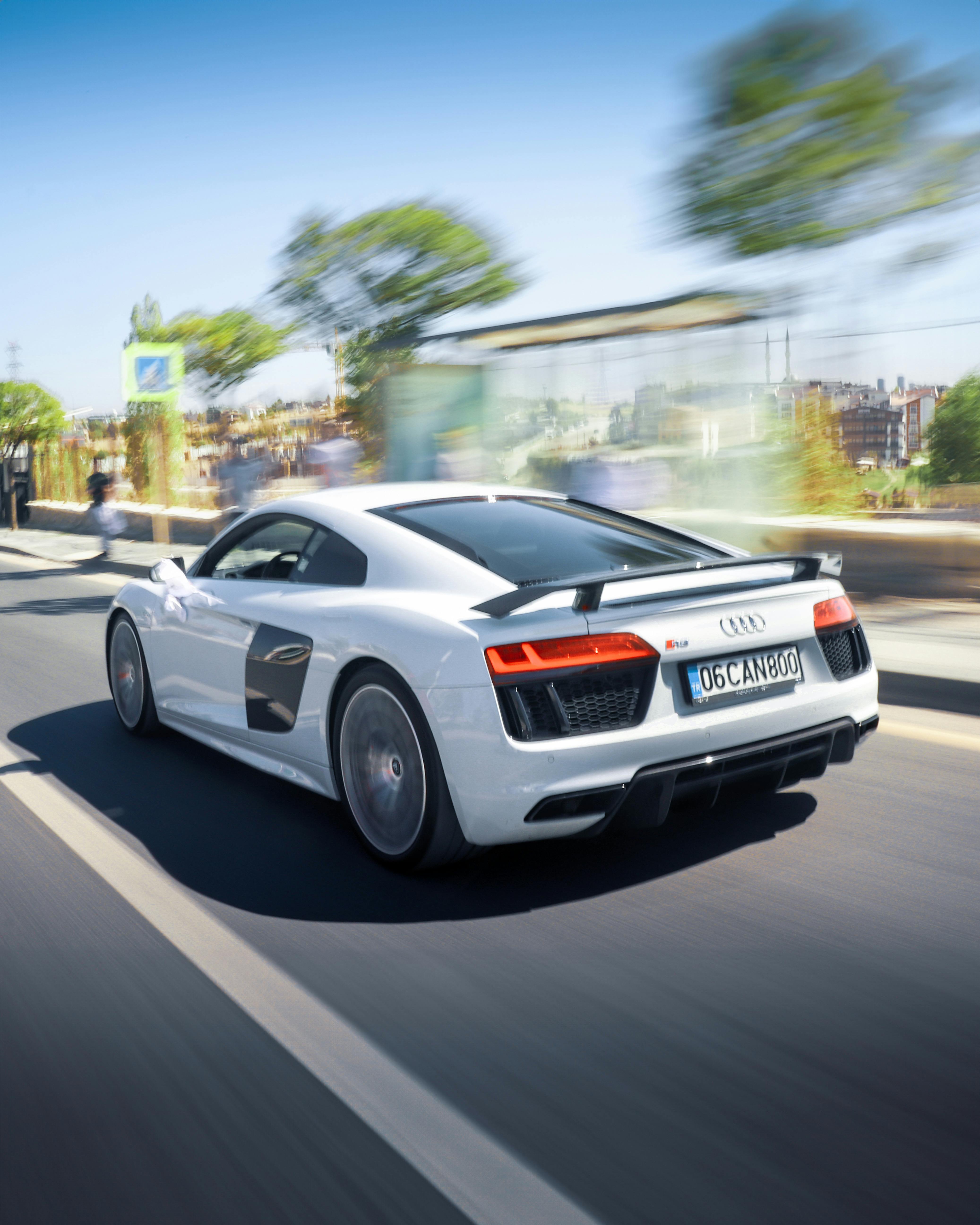 Close-up of the Audi R8 headlight