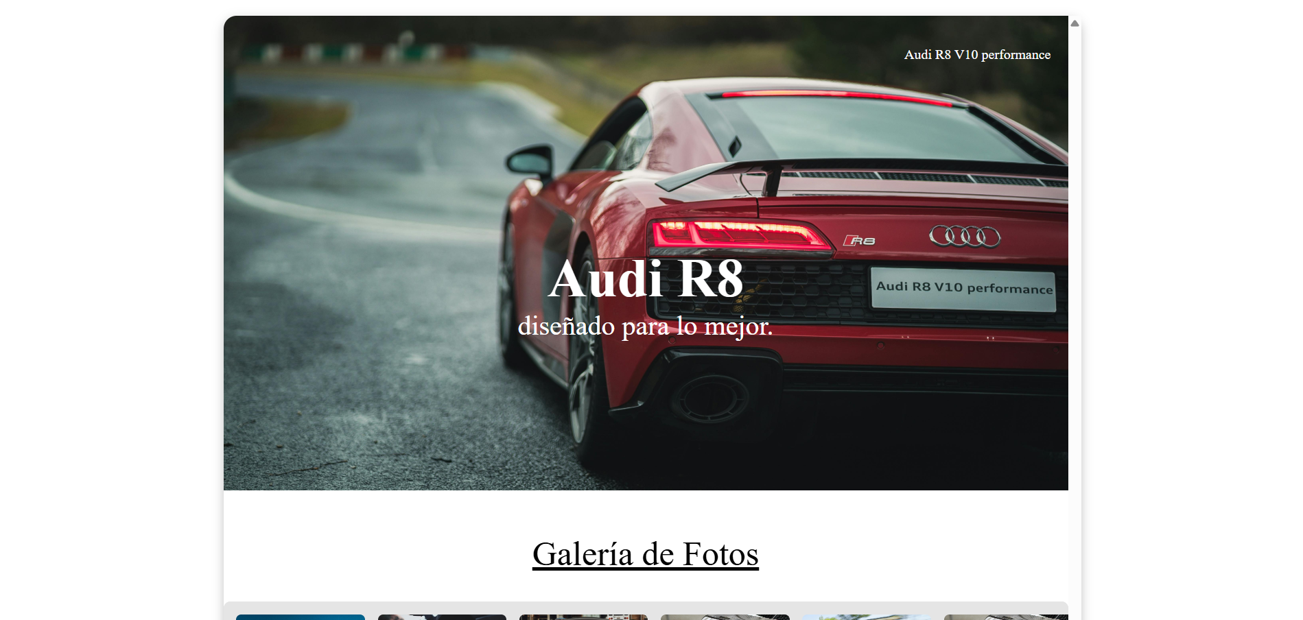 Página de Audi R8